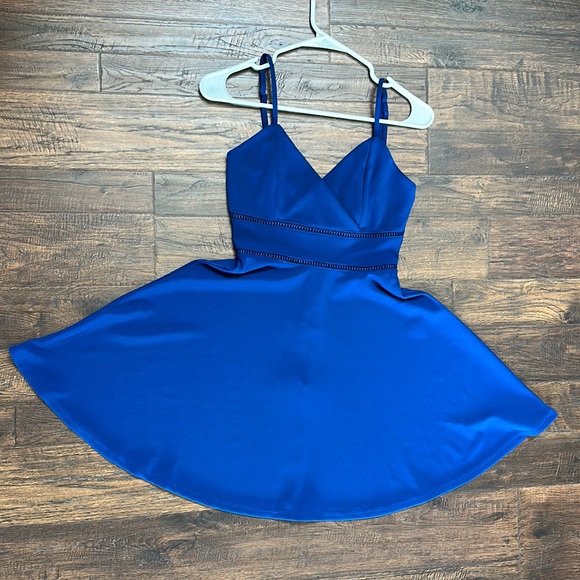 Francesca’s Jun & Ivy blue skater dress spaghetti straps SZ XS EUC quality made - Picture 1 of 15